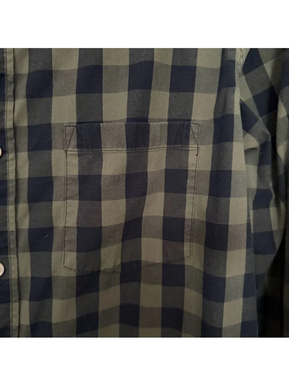 J. Crew Olive Navy Plaid Button Down Shirt Cotton Casual Classic L